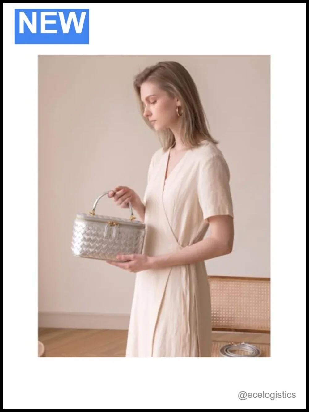 Woven Box Purse Vegan Leather Crossbody Bag for Women Clutch